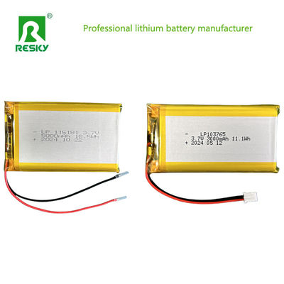 comprar Célula de bateria solar de polímero de lítio 103765 3.7V 7.4V 3000mAh 11.1wh Com conector Jst online manufacture