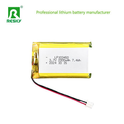 comprar Pacote de bateria de polímero de lítio prismático 103450 3.7V 1800mAh 2000mAh Para luvas aquecidas online manufacture