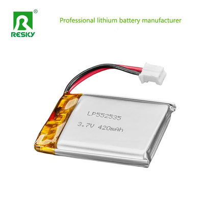 comprar 552535 3.7v 7.4v 420mAh 430mAh Célula de Bateria de Íons de Lítio Corrente de Descarga Contínua 0.5c Corrente de Descarga Máxima 1c Fabricação em linha