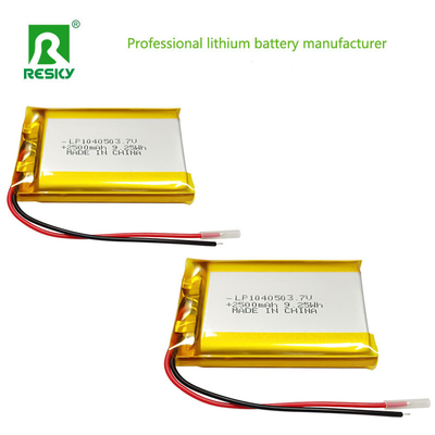 comprar Bateria solar 104050 3.7v 2500mAh 9.25wh Bateria recarregável LiPolymer para alto-falante Bluetooth Fabricação em linha