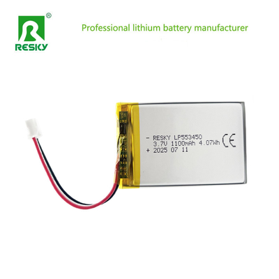 comprar Baterias de lítio recarregáveis 553450 3.7V 1100mAh 1200mAh 4.07wh Armazenamento Lipo Bateria Fabricação em linha