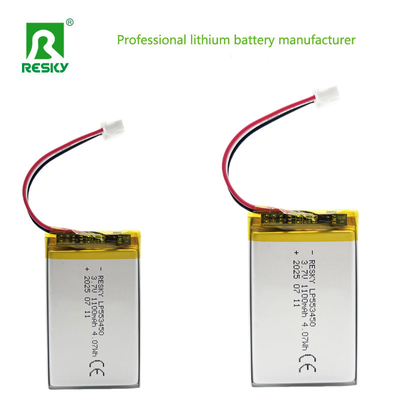 comprar Bateria de polímero de lítio 553450 3.7V 7.4V 1100mAh 1200mAh Para projetores de câmeras Fabricação em linha