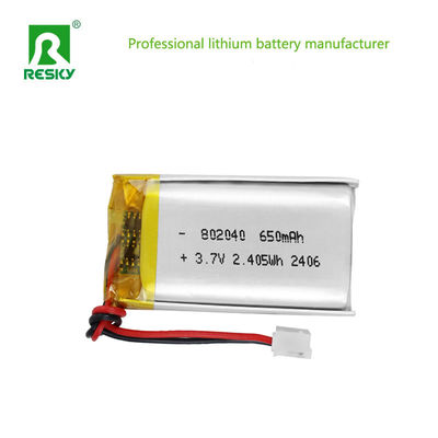 comprar Bateria de polímero de lítio 802040 3.7V 7.4V 650mAh 2.4wh Baterias de polímero de lítio para lâmpada LED Fabricação em linha