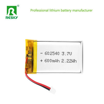 comprar Baterias de Polímero de Íon de Lítio 602540 600mAh 3.7V 2.22wh Baterias Lipo Recarregáveis ​​para Dispositivo de Beleza Fabricação em linha