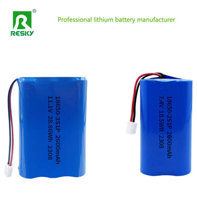 comprar 18650 Lithium Ion Batteries 11.1V 3s 2600mAh 28.86wh Rechargeable Li-ion Battery Pack Fabricação em linha