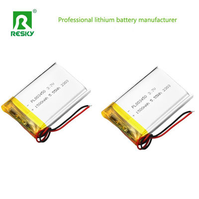 comprar Square Lipo Battery Cell 803450 3.7v 1500mAh 5.55wh Solar Rechargeable Lithium Polymer Battery Fabricação em linha