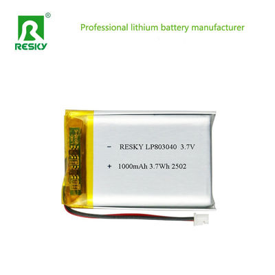 comprar Square Li-polymer Battery LP803040 3.7V 1000mAh 3.7wh Pouch Power Lithium Ion Battery Cell Fabricação em linha
