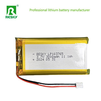 Célula de bateria de polímero de lítio 103765 3.7V 3000mAh 11.1wh Pequeno produto digital