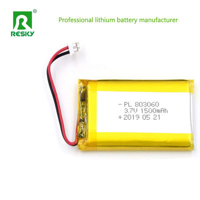 Célula de bateria de polímero de lítio prismático 803060 3.7V 1500mAh 5.55wh Para localizador de animais de estimação