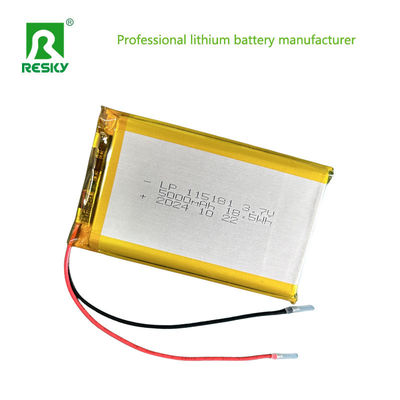 Bateria recarregável de polímero de lítio 115181 105080 3.7V 5000mAh Para luz solar