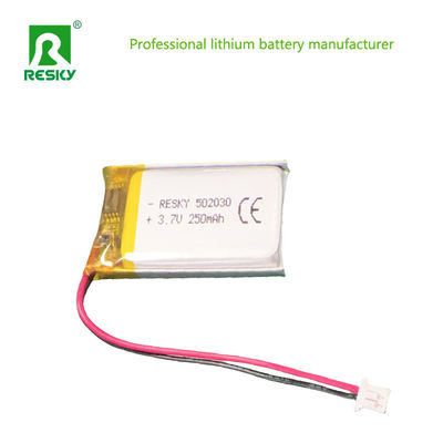 Célula de bateria de lítio polímero lipo 502030 3.7v 250mAh Para alto-falante Bluetooth
