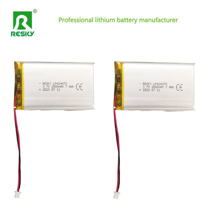 604070 Bateria de polímero de lítio Célula de bateria de 3,7v 2000mAh Potência Baterias Lipo Para Consumidor