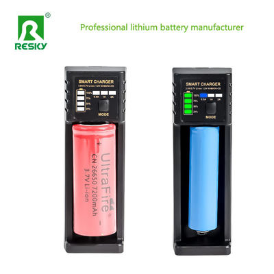 Carregador de bateria recarregável de iões de lítio 1 slot 5V 2A Para 18650 26650 18500 Bateria