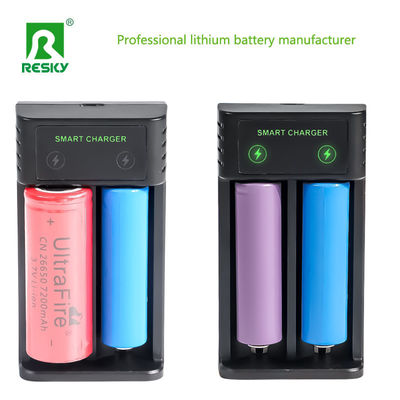 Carregador de bateria recarregável Smart USB 2 slots para baterias de lanterna
