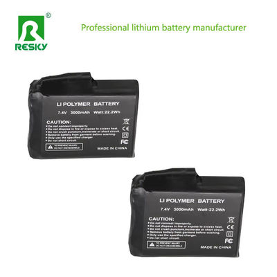 Luvas aquecidas Bateria recarregável Li-Polymer 3.7V 4000mAh