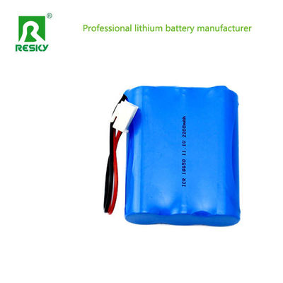 Bateria recarregável de iões de lítio 18650 11.1V 2200mAh