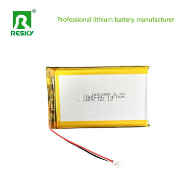 Bateria de potência 805080 3.7V 4000mAh 14.8wh Bateria recarregável de íons de lítio