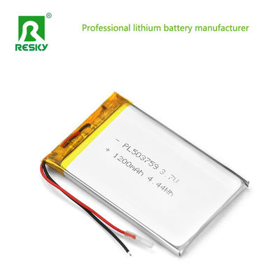 Célula Solar de Íons de Lítio 503759 3.7v 1200mAh Bateria recarregável Li-Poymer