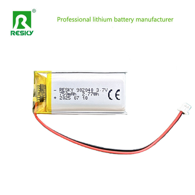 Bateria recarregável Li-Polymer 102040 902040 3.7V 800mAh 850mAh Bateria de lítio