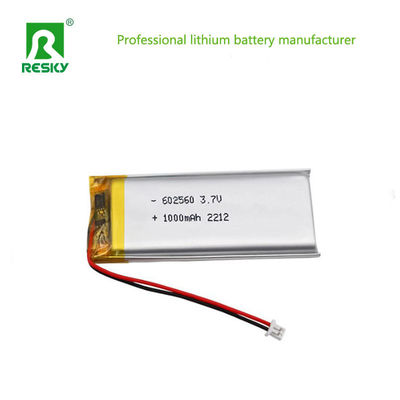 Baterias de íon de lítio recarregáveis LP602560 3.7v 4.2v 1000mAh 3.7wh Polímero de lítio Lipo