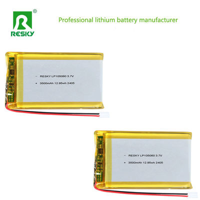 Lithium Ion Battery Cell LP105060 3.7V 3500mAh 12.95wh Solar Rechargeable Lip Battery Pack