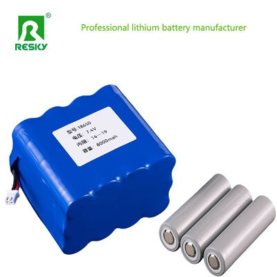 Bateria de íon de lítio recarregável 7.4V 18650 8000mAh Baterias de íon de lítio de energia para alto-falante Bluetooth